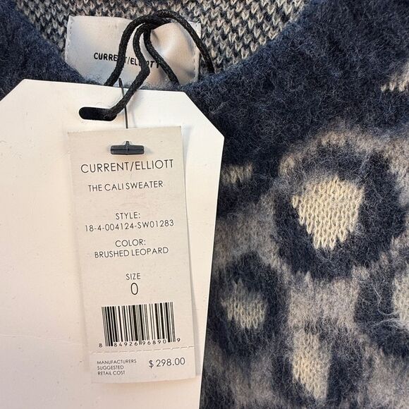 Current Elliott Soft Oversized The Cali Leopard Print Sweater XS NWT - Picture 5 of 7